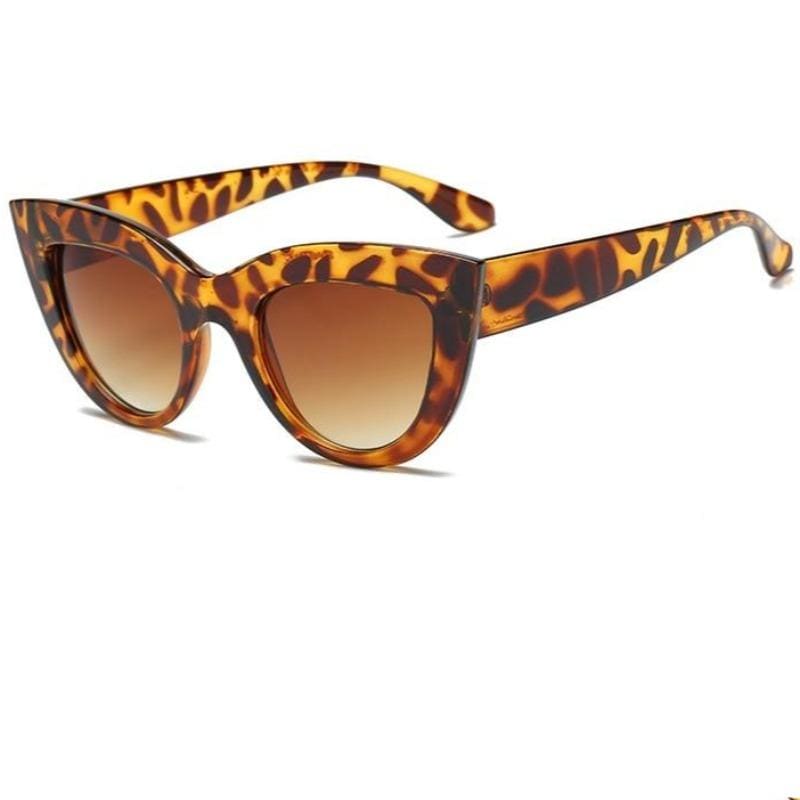 Black Cat Eye Sunglasses for Women - Polarized UV Protection-Sunglasses-Leopard (brown gradient)-5-Colydia