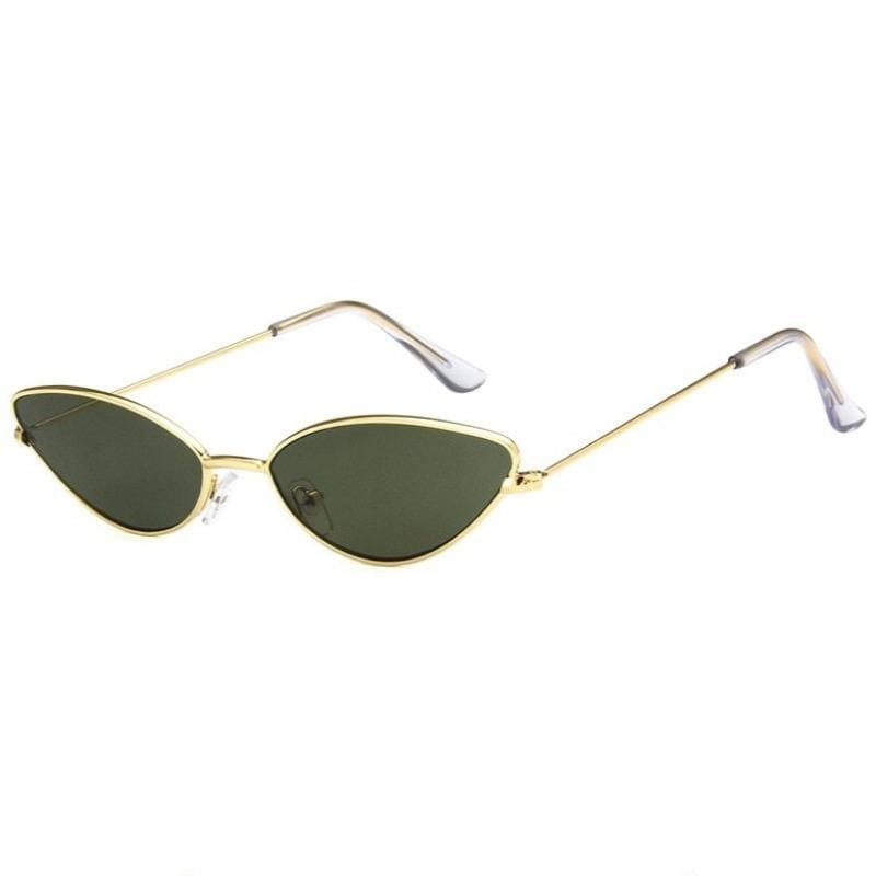 Feline Inspired Women's Cat Eye Sunglasses - UV Protection & Style-Cat Eye Sunglasses-Green (gold frame)-6-Colydia