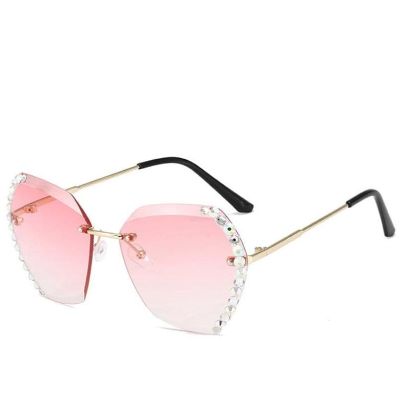 Polarized Cat Eye Sunglasses for Women - Bling Design, UV Protection-Cat Eye Sunglasses-Pink Gradient-7-Colydia