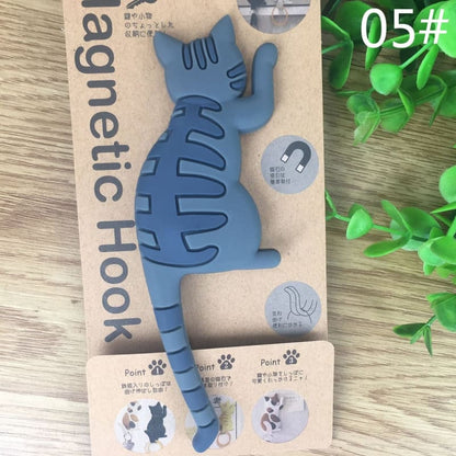 Cat Magnet HOOKAT™ - Stylish Fridge Decor & Functional Organizer-Fridge Magnet Organizer-5 (Gray Stripe)-8-Colydia