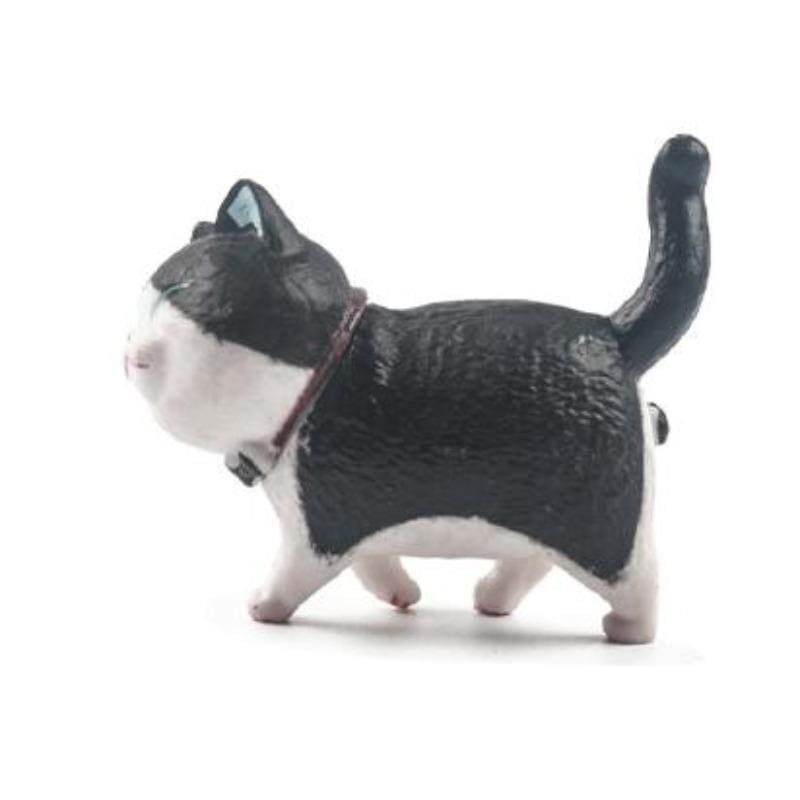 Cute Cat Magnet with Rotating Head – Metal & Resin Fridge Decor-Cat Magnet Decor-Black and white-5-Colydia