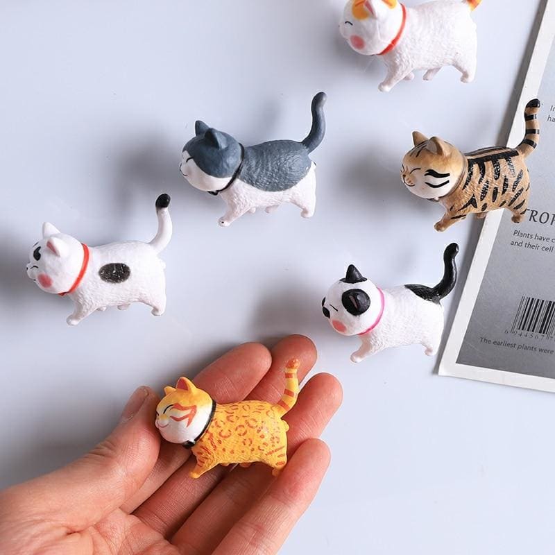 Cute Cat Magnet with Rotating Head – Metal & Resin Fridge Decor-Cat Magnet Decor-3-Colydia