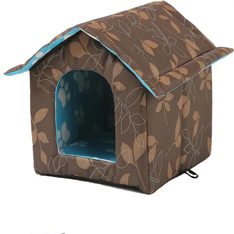 Weatherproof Outdoor Cat House with Heat Retention | S/M/L Sizes-Outdoor Cat House-Brown-S (35x33x30 cm)-8-Colydia