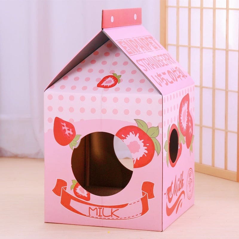 Eco-Friendly Cardboard Cat House with Scratching Post and Openings-Cat House/Playhouse-12-Colydia