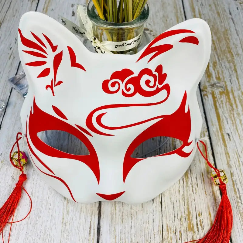 Kawaii DIY White Cat Masks Set – Perfect for Cosplay & Carnivals-DIY Cat Masks Set-5 pieces-5-Colydia