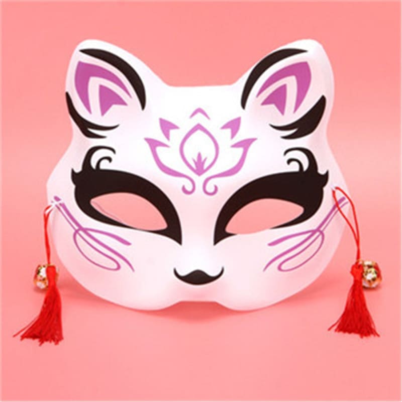 Japanese Cat Face Mask for Carnival and Cosplay - Elastic Fit-Cat Mask-Pink / black-3-Colydia