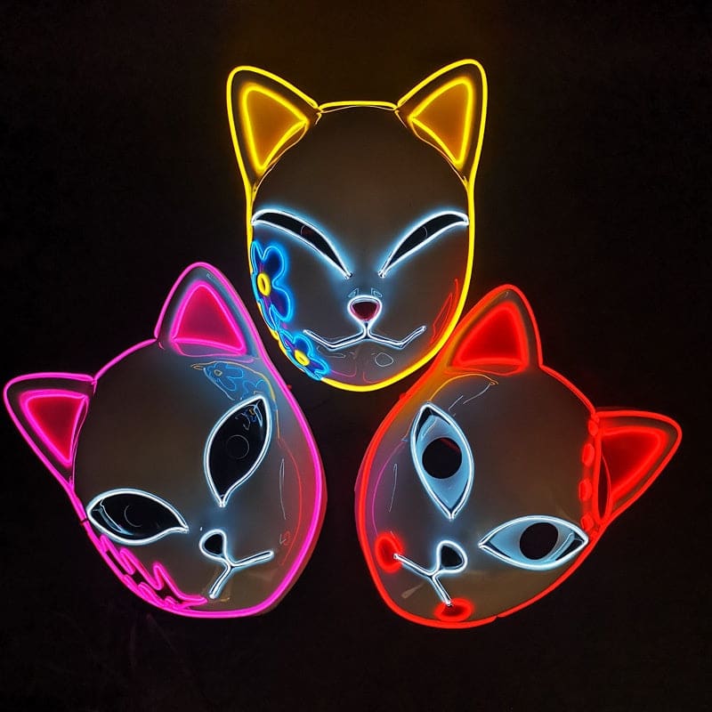 Mystical LED Cat Mask for Halloween - Unlock Your Feline Fantasy-LED Cat Head Mask-1-Colydia