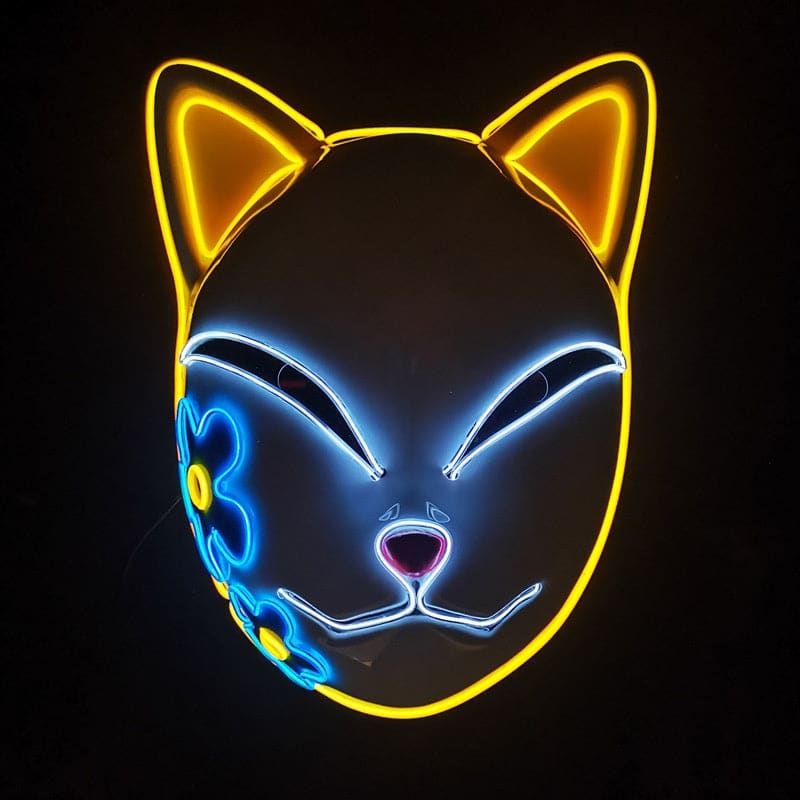 Mystical LED Cat Mask for Halloween - Unlock Your Feline Fantasy-LED Cat Head Mask-Yellow-4-Colydia