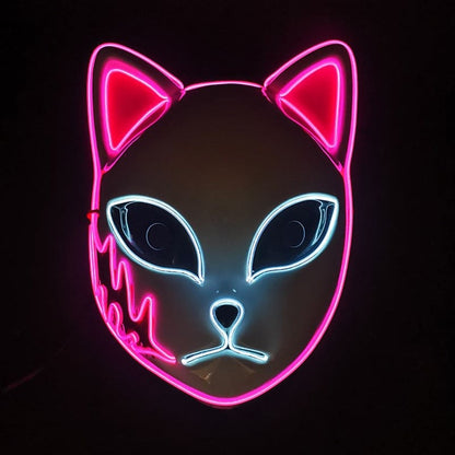 Mystical LED Cat Mask for Halloween - Unlock Your Feline Fantasy-LED Cat Head Mask-Pink-5-Colydia