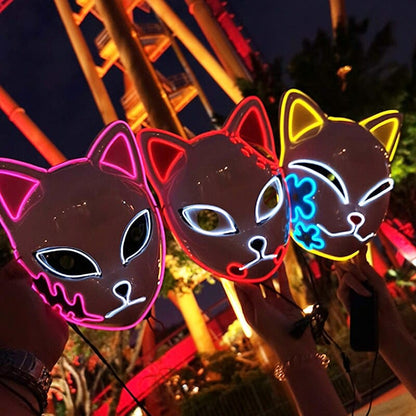 Mystical LED Cat Mask for Halloween - Unlock Your Feline Fantasy-LED Cat Head Mask-8-Colydia