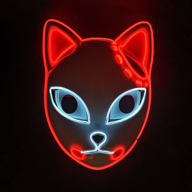 Mystical LED Cat Mask for Halloween - Unlock Your Feline Fantasy-LED Cat Head Mask-Red-6-Colydia