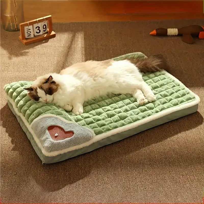 Plush Cat Mattress with Washable Cover | Cozy Non-Slip Bed-Cat Mattress-1-Colydia