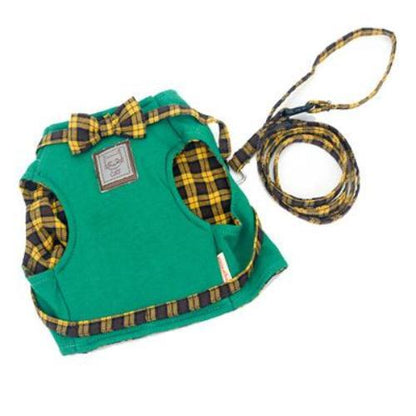 Chic Cat Harness with Comfort Lead & Stylish Bowtie Attachment-Cat Harness-Green-S-4-Colydia