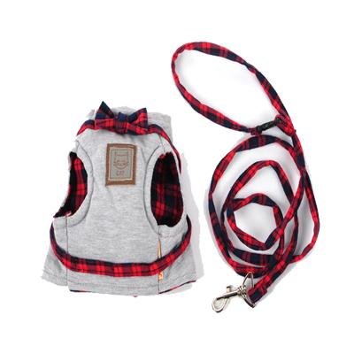 Chic Cat Harness with Comfort Lead & Stylish Bowtie Attachment-Cat Harness-Gray-S-3-Colydia