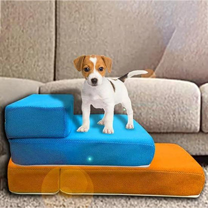 Adjustable Pet Steps & Ramp for Seniors, Easy-Clean Mesh Cover-Pet Steps/Ramp-6-Colydia