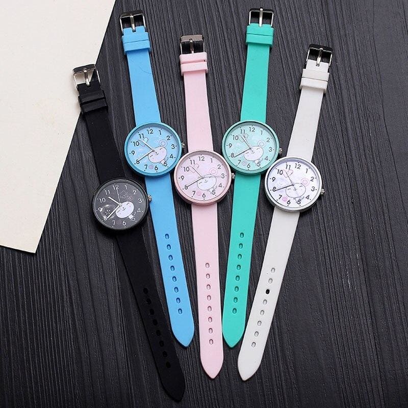 Pastel Quartz Cartoon Cat Watch for Kids – Trendy Gift Idea-Kids' Cartoon Watch-4-Colydia