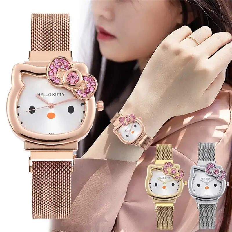 Women's Cat Head Shaped Watch with Magnetic Bracelet, Quartz Movement-Fashion Watch-2-Colydia