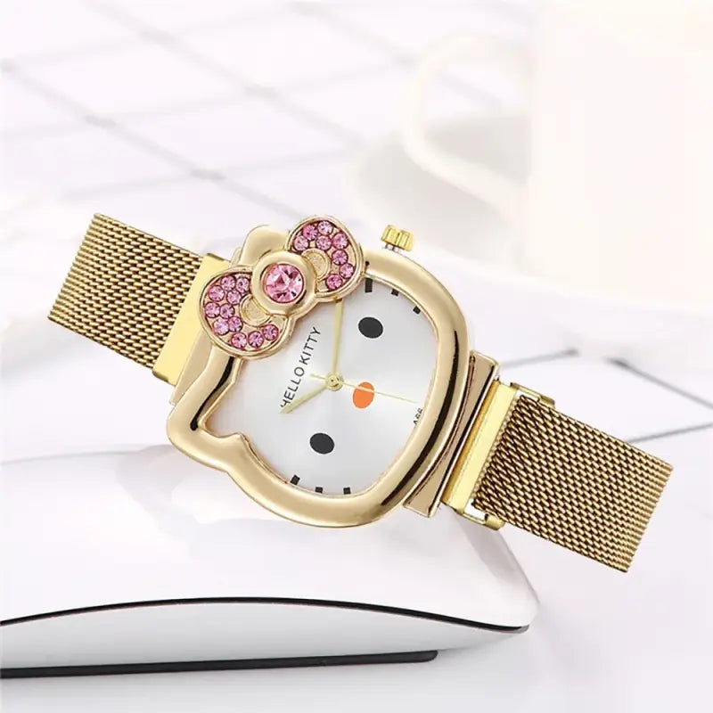 Women's Cat Head Shaped Watch with Magnetic Bracelet, Quartz Movement-Fashion Watch-4-Colydia