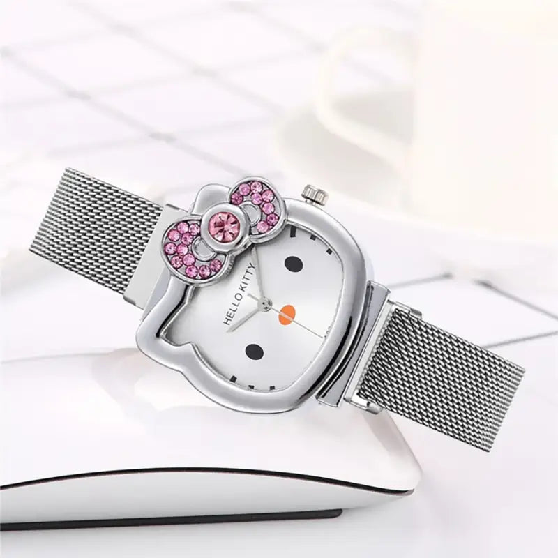 Women's Cat Head Shaped Watch with Magnetic Bracelet, Quartz Movement-Fashion Watch-3-Colydia