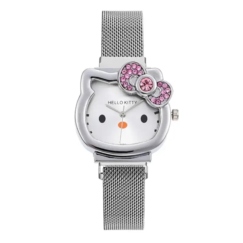 Women's Cat Head Shaped Watch with Magnetic Bracelet, Quartz Movement-Fashion Watch-Silver-7-Colydia