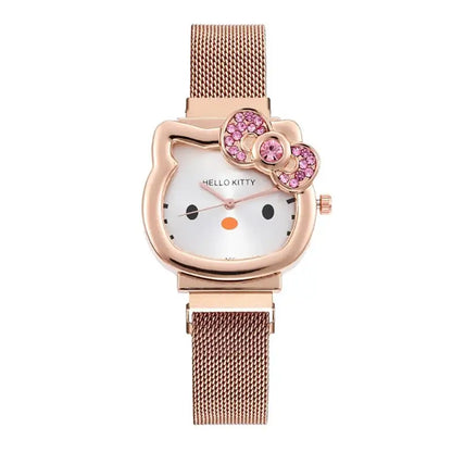 Women's Cat Head Shaped Watch with Magnetic Bracelet, Quartz Movement-Fashion Watch-Copper-6-Colydia