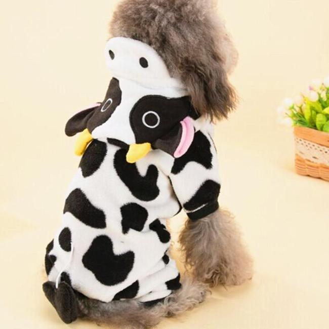 Cozy Fleece Pet Costume Cow Design - Fun, Easy Fit for Cats & Dogs-Pet Costume-3-Colydia