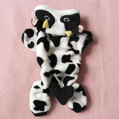 Cozy Fleece Pet Costume Cow Design - Fun, Easy Fit for Cats & Dogs-Pet Costume-2-Colydia