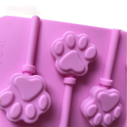 Silicone Cat Paw Lollipop Mold - Non-Stick, Food-Grade, 6 Cavities-Lollipop Mold-6-Colydia