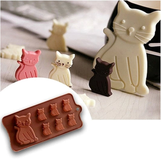 Cat-Shaped Chocolate Mold for Baking, Food-Grade Silicone Mold-Silicone Baking Mold-1-Colydia