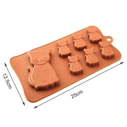 Cat-Shaped Chocolate Mold for Baking, Food-Grade Silicone Mold-Silicone Baking Mold-5-Colydia