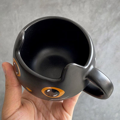 Halloween Black Cat Ceramic Mug with Wizard Hat Lid and Spoon-Ceramic Mug-8-Colydia