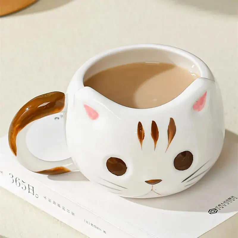 Cat-Shaped Ceramic Coffee Mug 430ml – Feline Design & Colors-Ceramic Cat Coffee Mug-5-Colydia