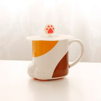 Adorable Cat Paw Ceramic Mug with Pink PAWASKAT™ Paw Pads-Cat-themed Ceramic Mug-Spotted Paw-6-Colydia