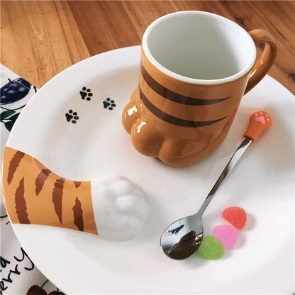 Adorable Cat Paw Ceramic Mug with Pink PAWASKAT™ Paw Pads-Cat-themed Ceramic Mug-4-Colydia