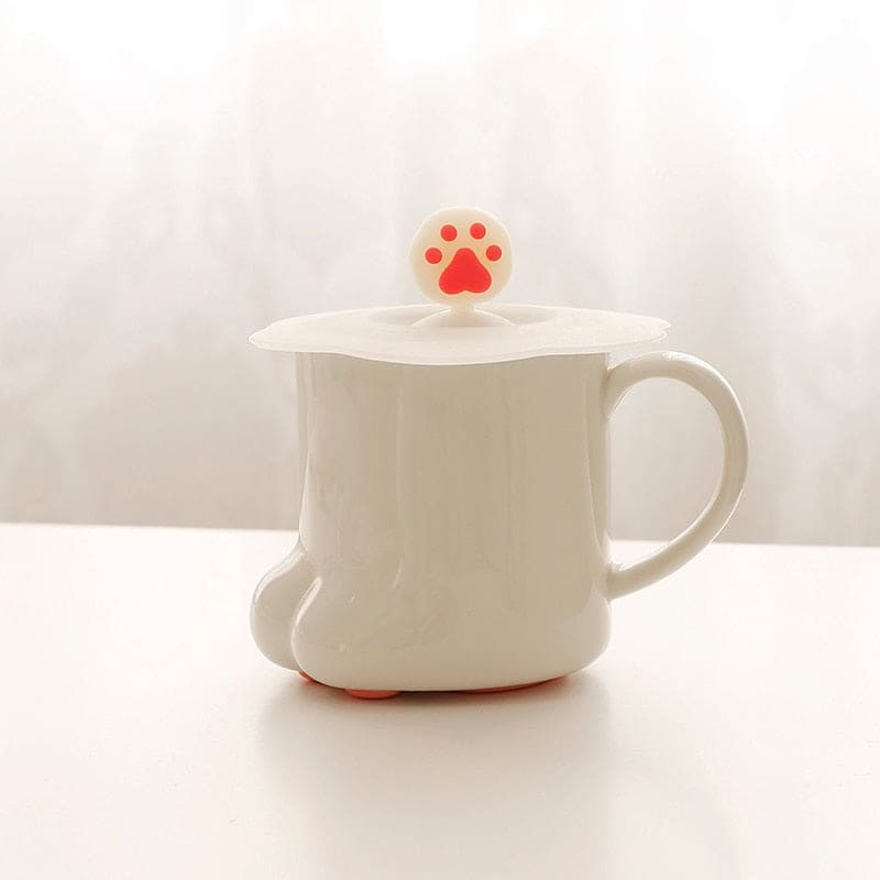 Adorable Cat Paw Ceramic Mug with Pink PAWASKAT™ Paw Pads-Cat-themed Ceramic Mug-White Paw-8-Colydia