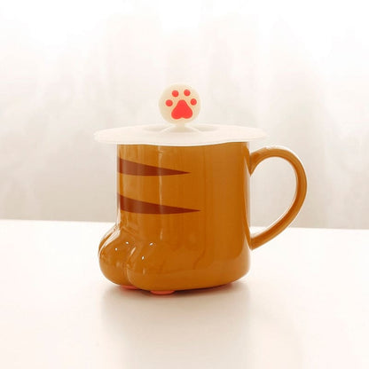 Adorable Cat Paw Ceramic Mug with Pink PAWASKAT™ Paw Pads-Cat-themed Ceramic Mug-Striped Paw-7-Colydia