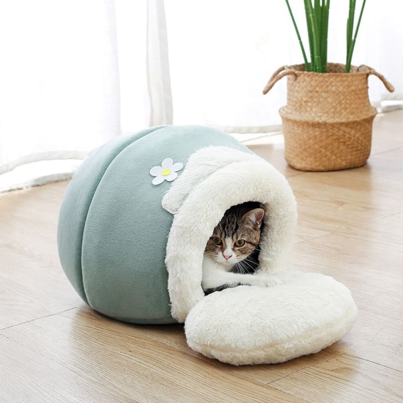 Cozy 3-in-1 Cat Bed in Honey Pot Design with Cushion Included-Cat Bed-Gray-S (40 x 30 x 18 cm)-8-Colydia