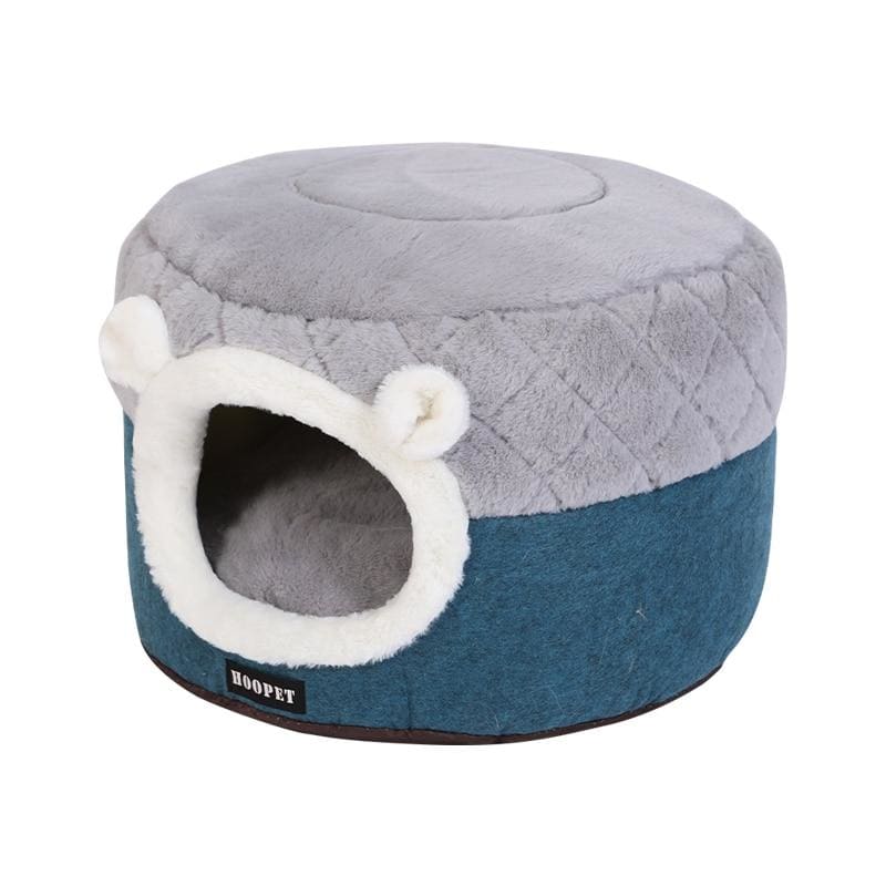 Cozy Privacy Cat Bed with Non-Slip Base - Blue & Gray Nook-Cat Bed-40x40x31cm-4-Colydia