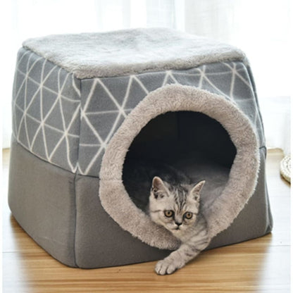 Cozy Cat Igloo Bed for Indoor Comfort - Plush & Insulated Design-Cat Bed-4-Colydia