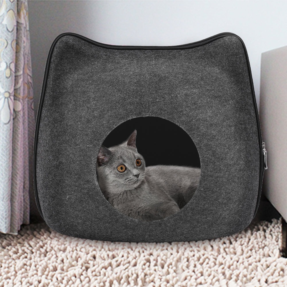 2-in-1 Detachable Shell Cat Basket with Felt Material & Cushion-Pet Bed-2-Colydia