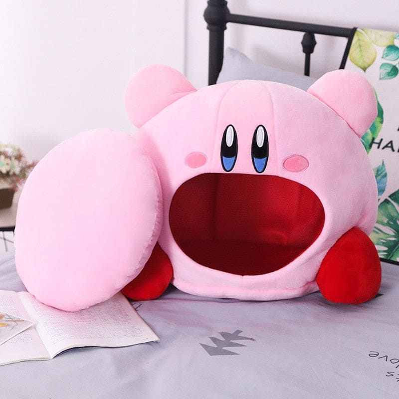 Kawaii Kirby Cat Bed - Cozy Pink Plush for Geeky Feline Comfort-Cat Bed-3-Colydia