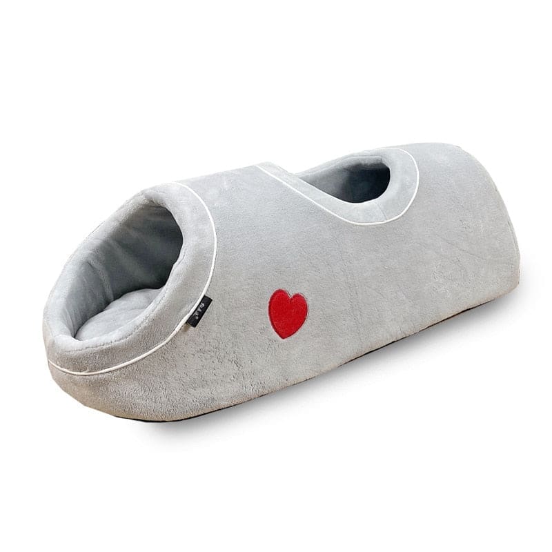 Cozy 2-in-1 Cat Tunnel with Cushion | Bed & Hideaway Feature-Pet Bed & Tunnel-White-11-Colydia