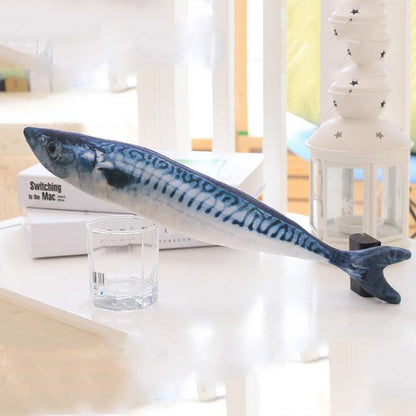 Irresistible Catnip Fish Toy - 4 Sizes, Kicker Fun for Active Cats-Cat Toy-Spanish Mackerel-20cm-11-Colydia