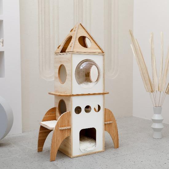 Space Adventure Rocket Cat Tree for 3 Cats - Durable & Easy Clean-Cat Tree-7-Colydia