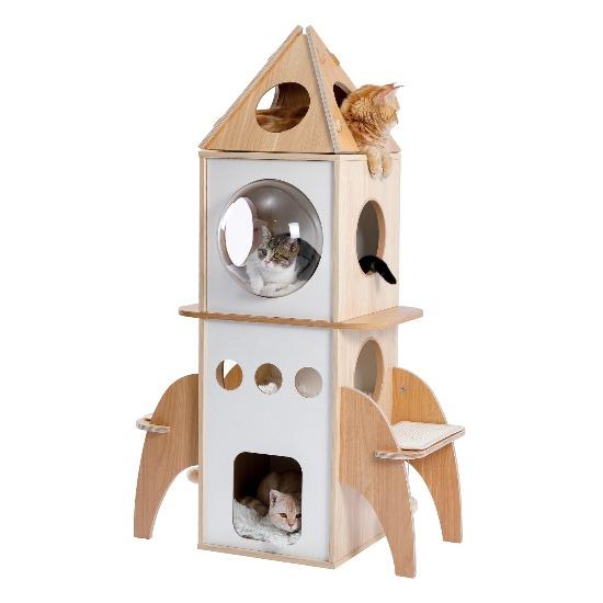 Space Adventure Rocket Cat Tree for 3 Cats - Durable & Easy Clean-Cat Tree-4-Colydia