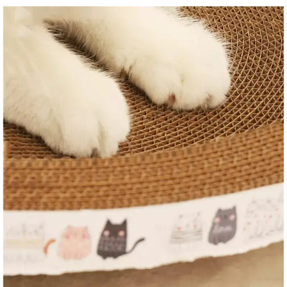 Multifunctional Cardboard Cat Basket with Scratching Post & Comfort-Cat Basket with Scratching Post-5-Colydia