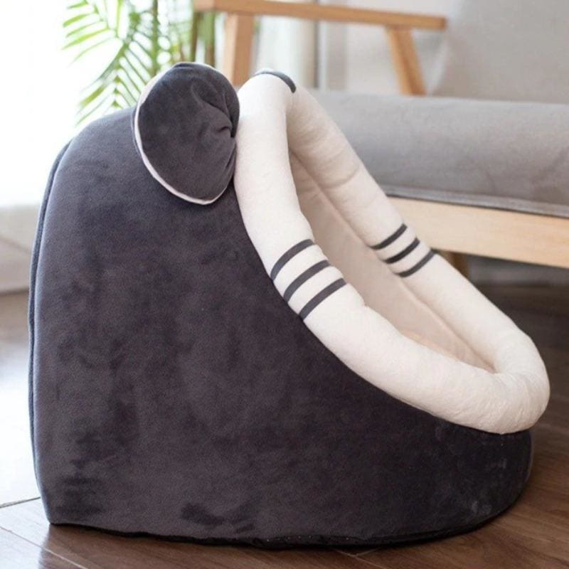 Cozy Oval Cat Bed with Ear Handles - Polar Fleece Cat Nest-Cat Bed-5-Colydia