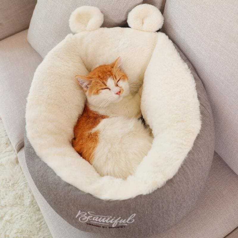 Cozy Wool Cat Basket with Raised Edges for Secure Pet Naps-Pet Bed-52x52x32cm (M)-2-Colydia