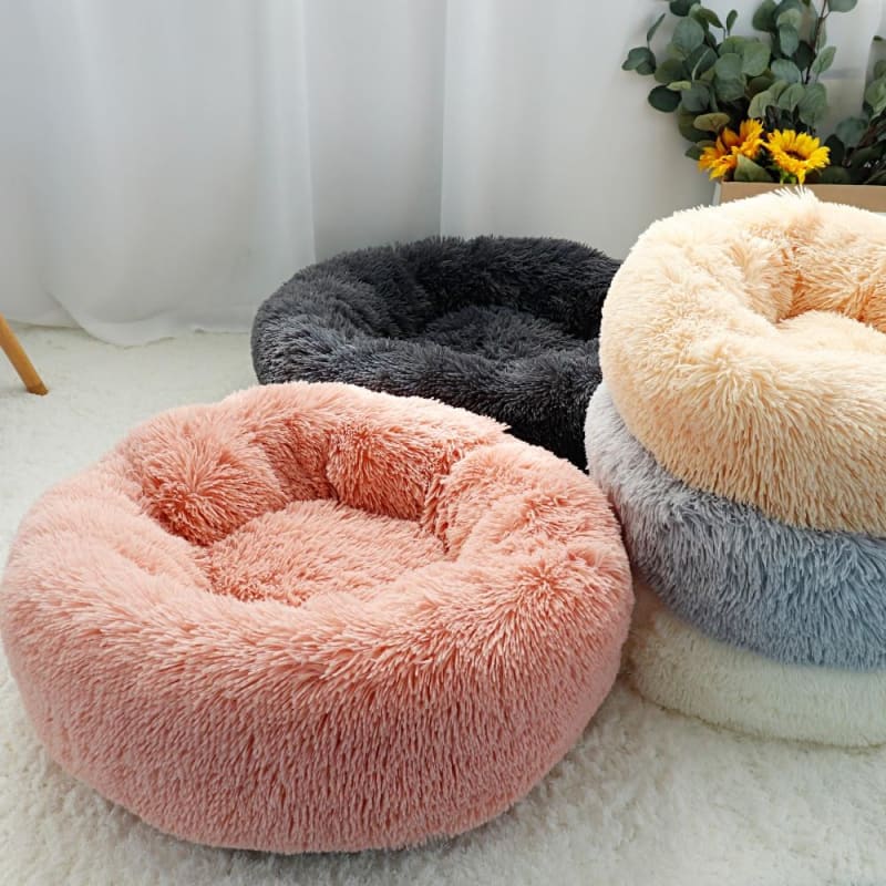 Cozy Donut Cat Bed for Anxious Pets - Plush, Self-Heating Design-Pet Bed-1-Colydia