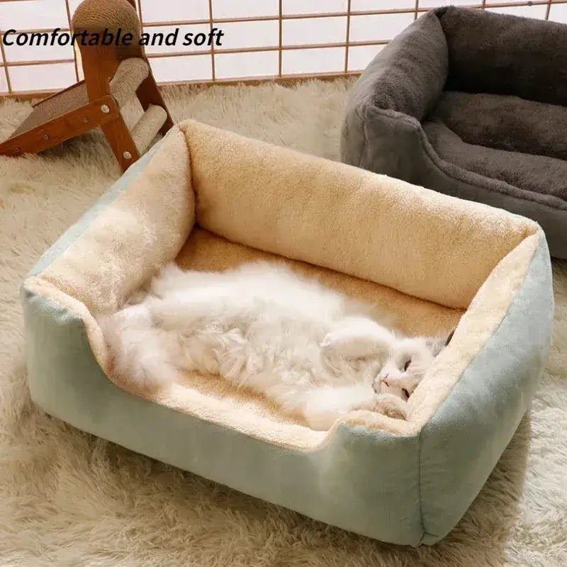 Cozy Plush Cat Bed with PP Cotton, Non-Slip Base, Multiple Sizes-Cat Bed-3-Colydia